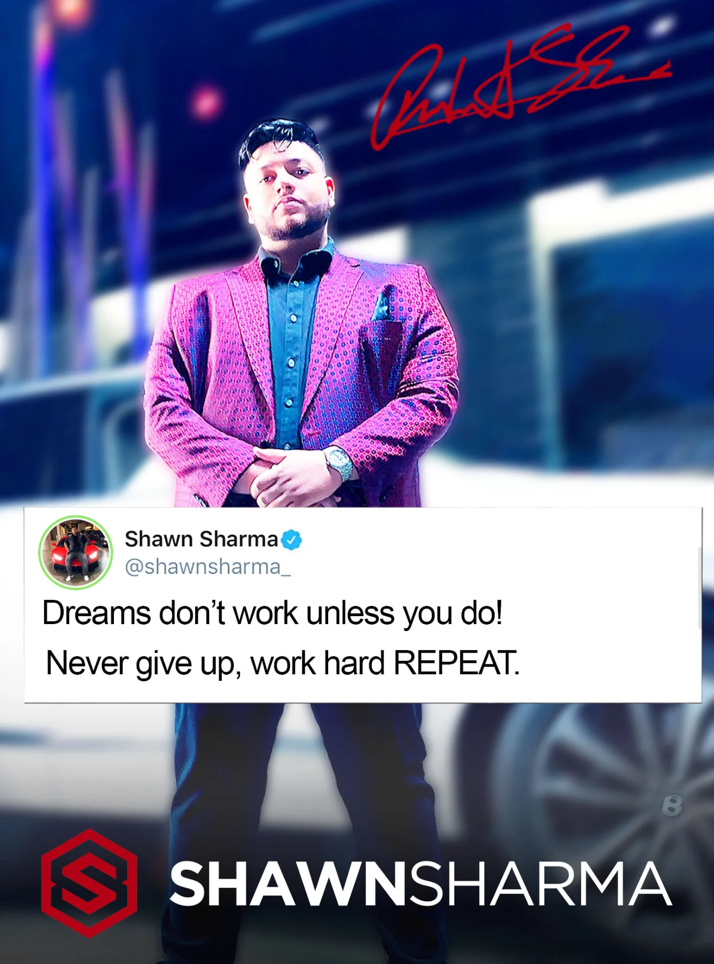 Motivational quote graphic for a personal brand